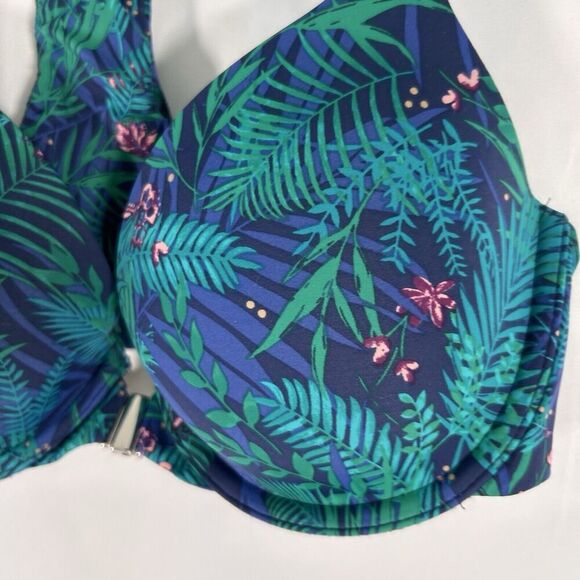 Soma Bra Women's 34B Green Floral Underwire Padded Center Clasp Stretchy - Picture 3 of 6